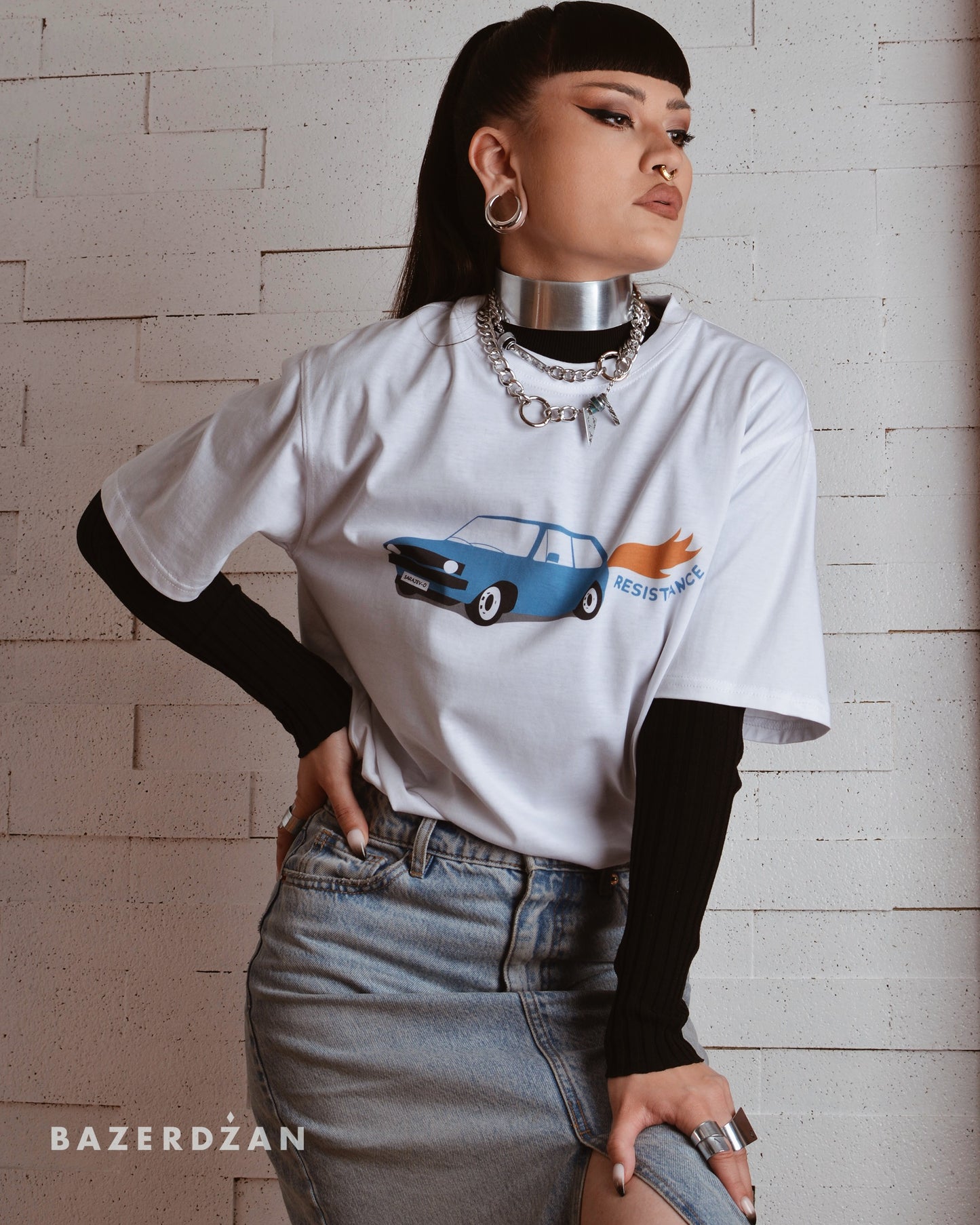 T-shirt Golf I - White by Bazerdzan Wear