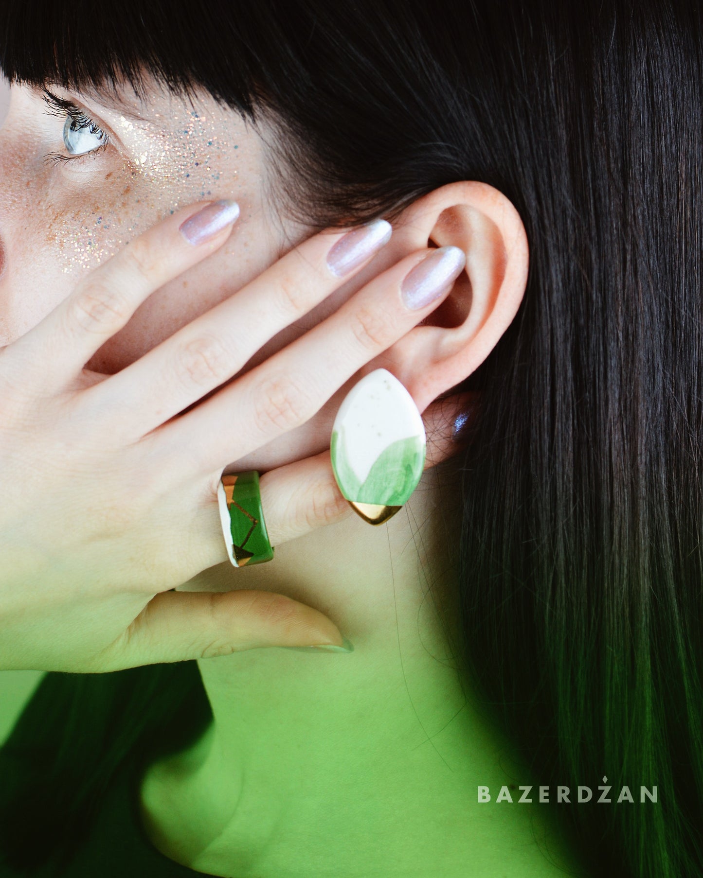 Porcelain Ring "Bukva" by Tekne