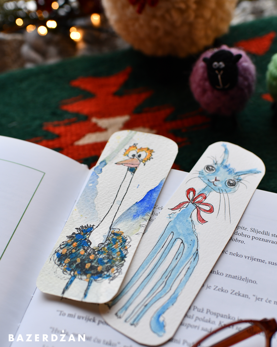 Hand-painted bookmarks for children