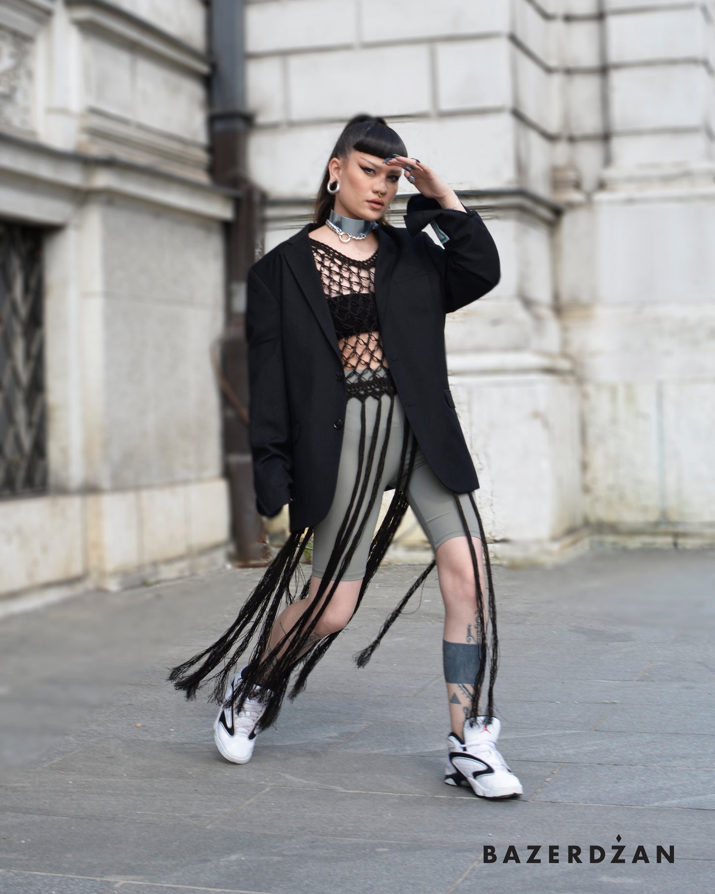 Knitted Linen Top - Black by Bazerdzan Wear