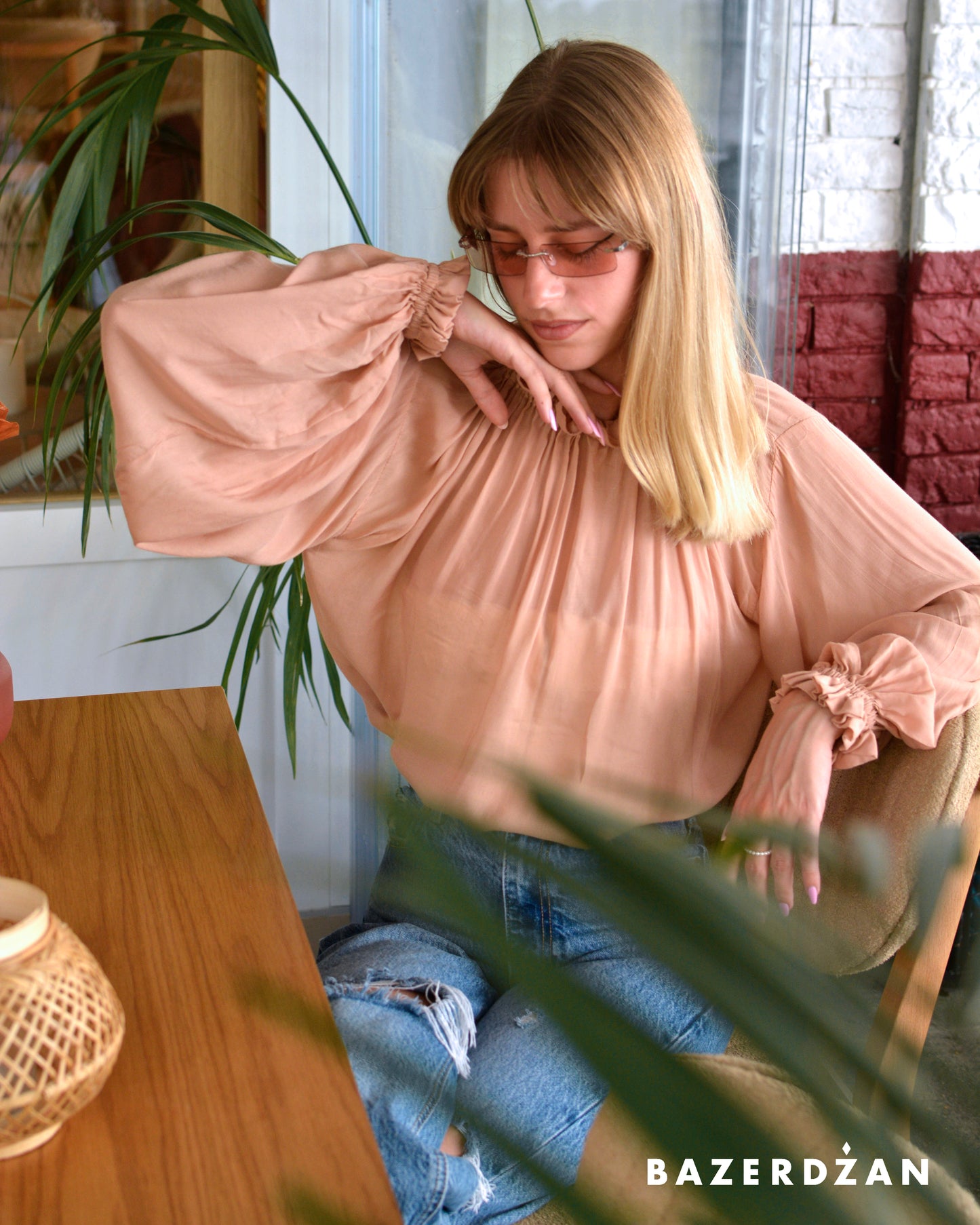 Romantic Blouse - Nude by Bazerdzan Wear
