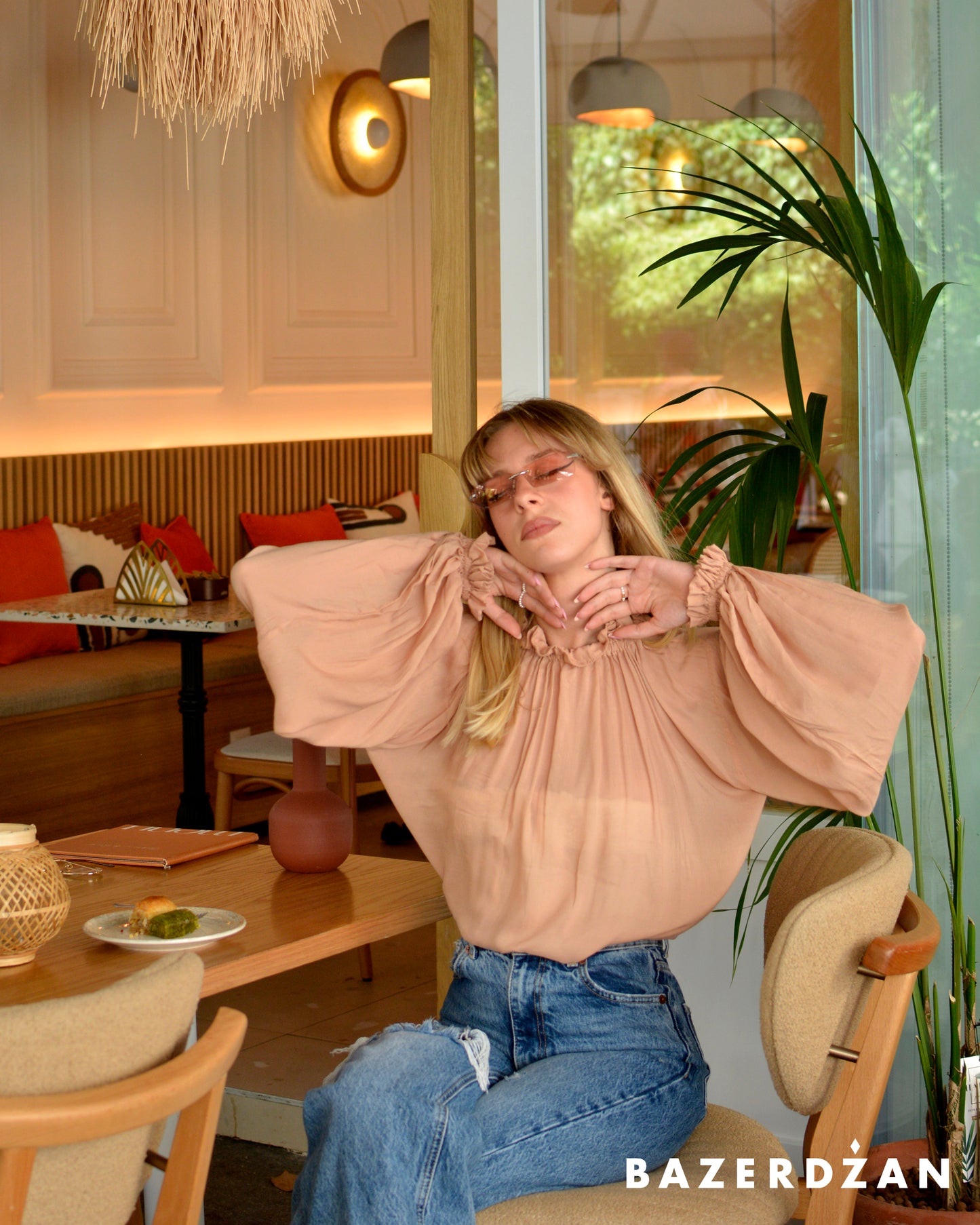 Romantic Blouse - Nude by Bazerdzan Wear