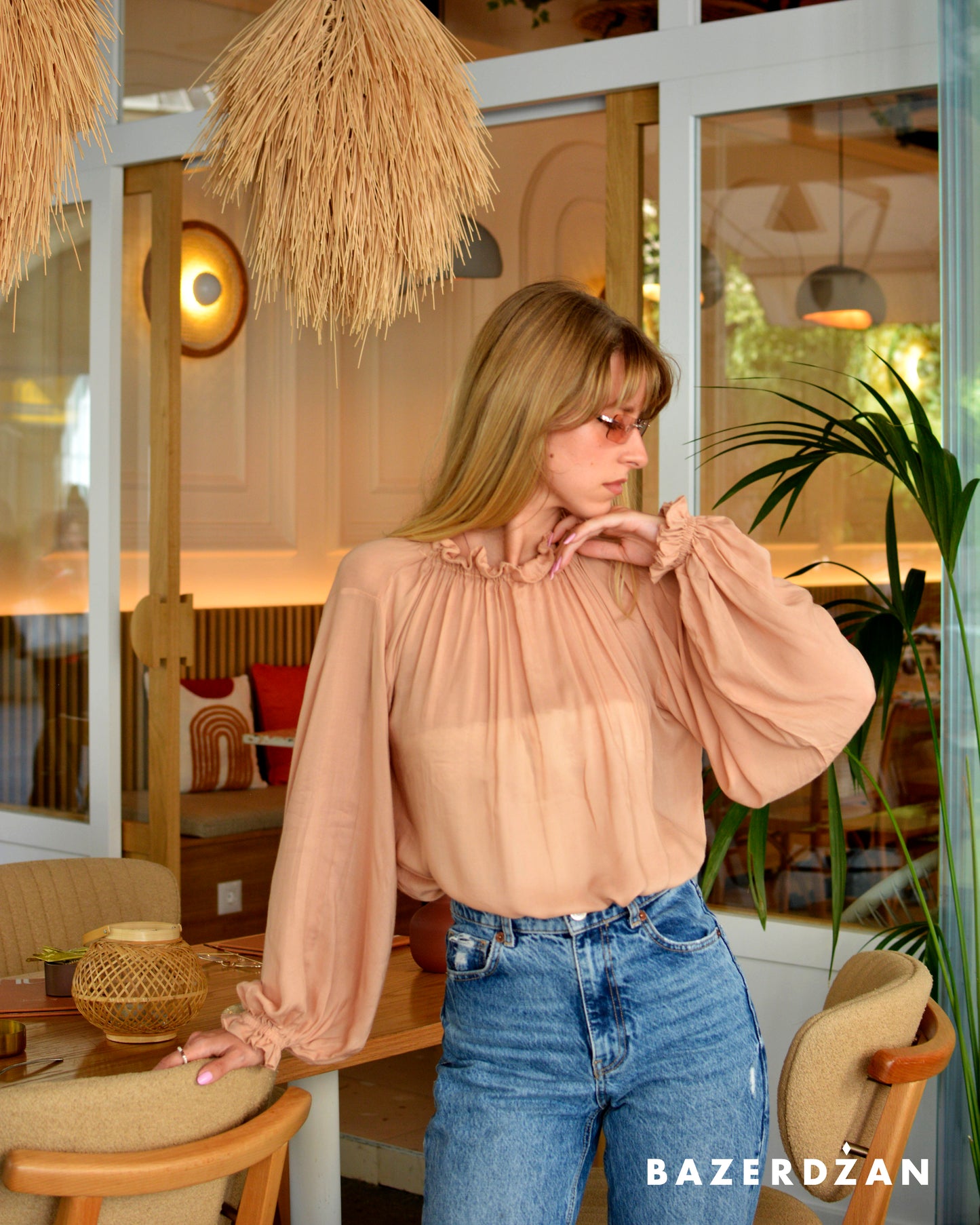 Romantic Blouse - Nude by Bazerdzan Wear