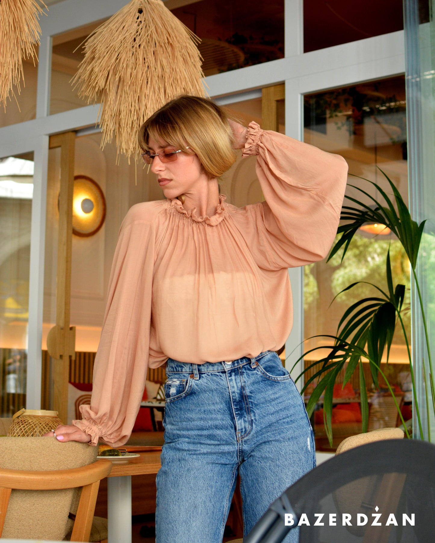 Romantic Blouse - Nude by Bazerdzan Wear