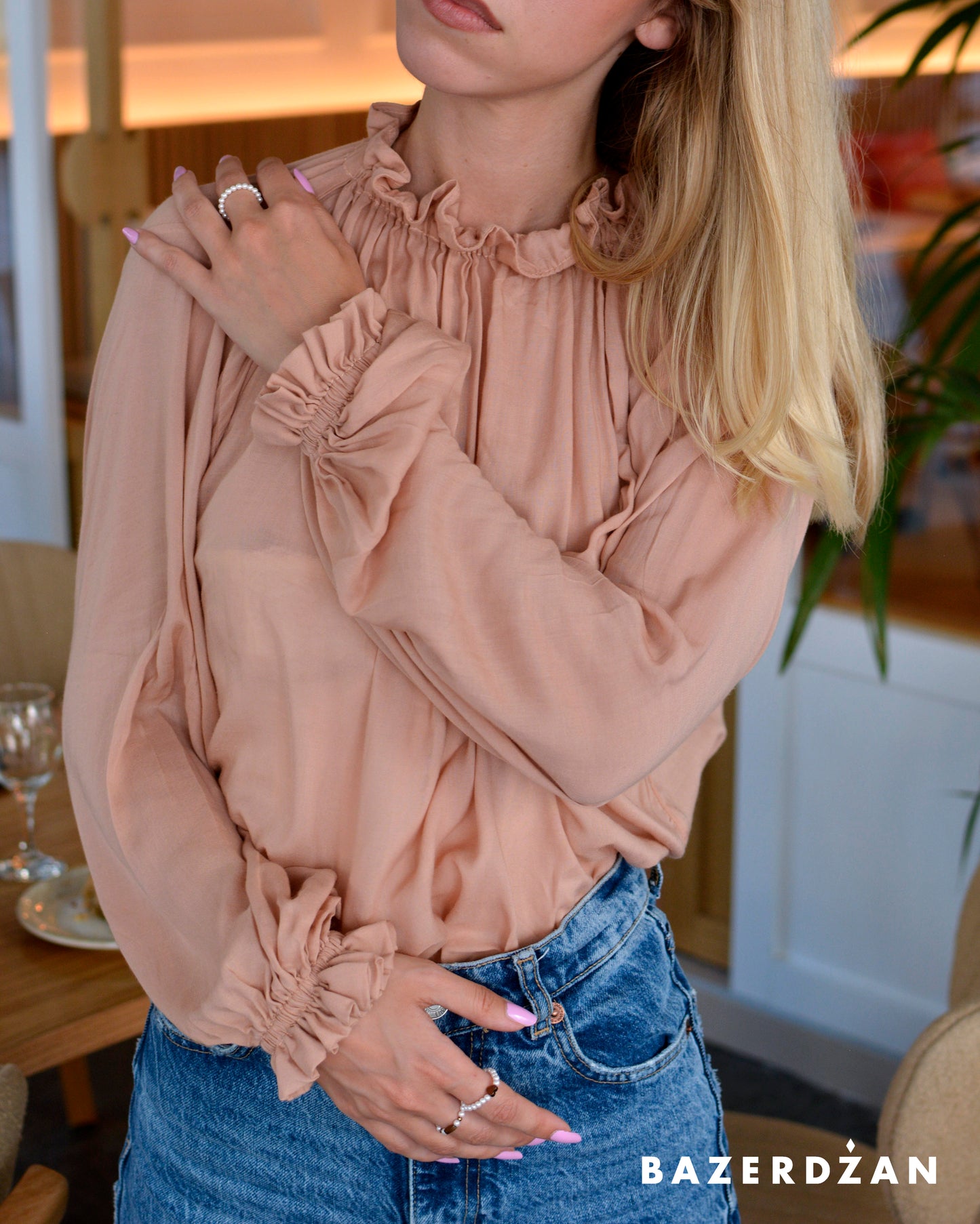 Romantic Blouse - Nude by Bazerdzan Wear
