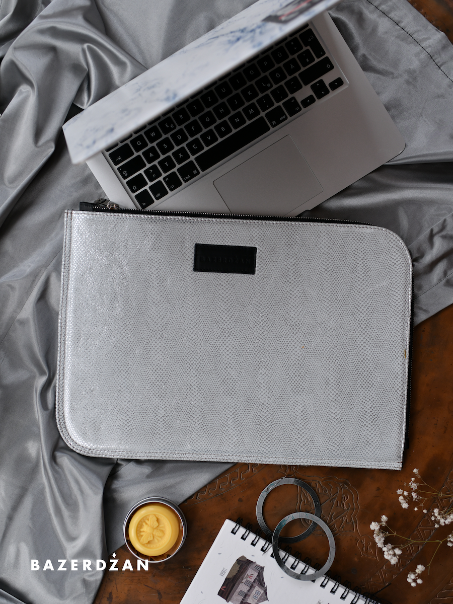 Unisex Leather Laptop Case by Bazerdzan