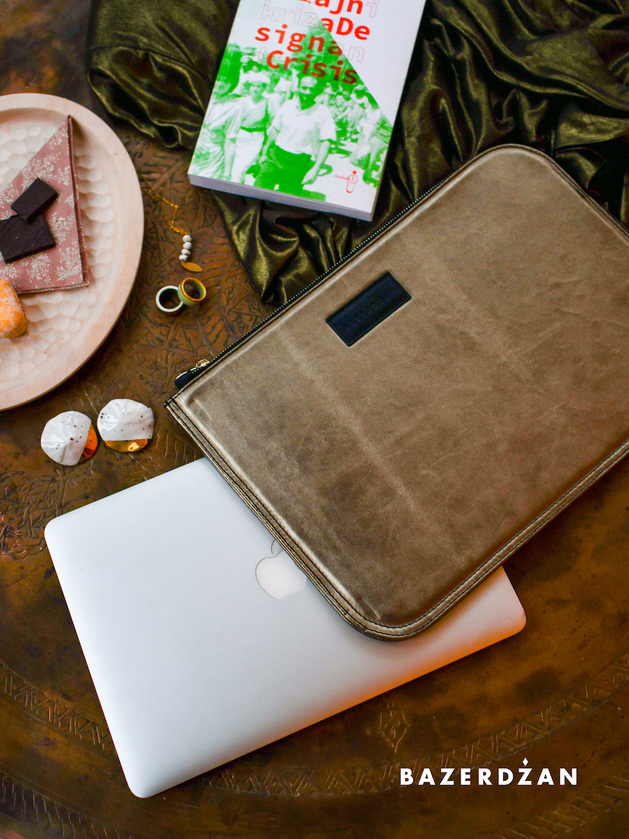 Unisex Leather Laptop Case by Bazerdzan