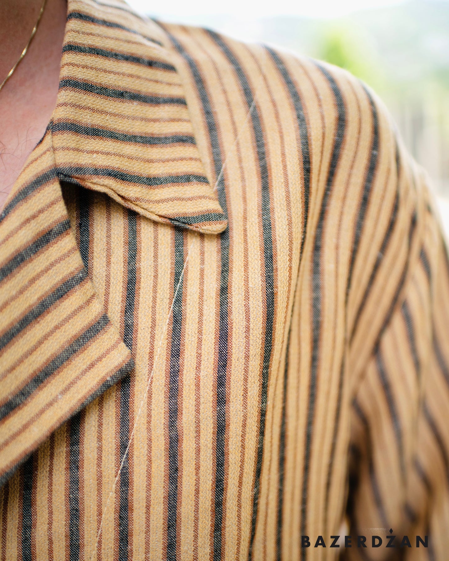 Linen Blouse "Butmir One" by Kemil Bekteši x Bazerdžan - stripes