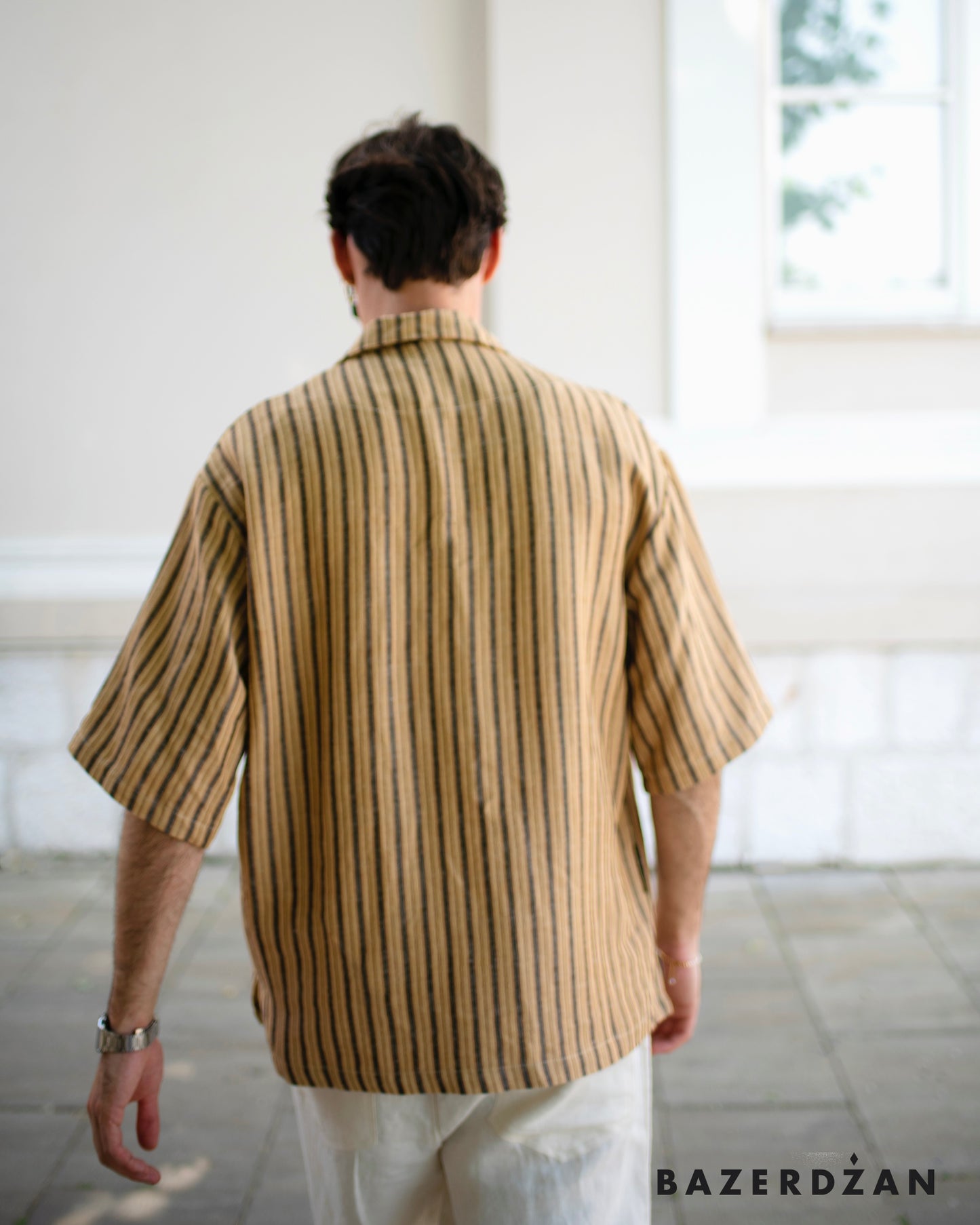 Linen Blouse "Butmir One" by Kemil Bekteši x Bazerdžan - stripes