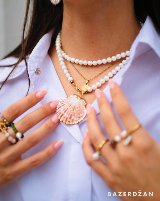Long seashell necklace Bazerdzan x Nayda Jewelry
