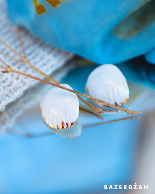 Seashell porcelain earrings by Studio Tekne