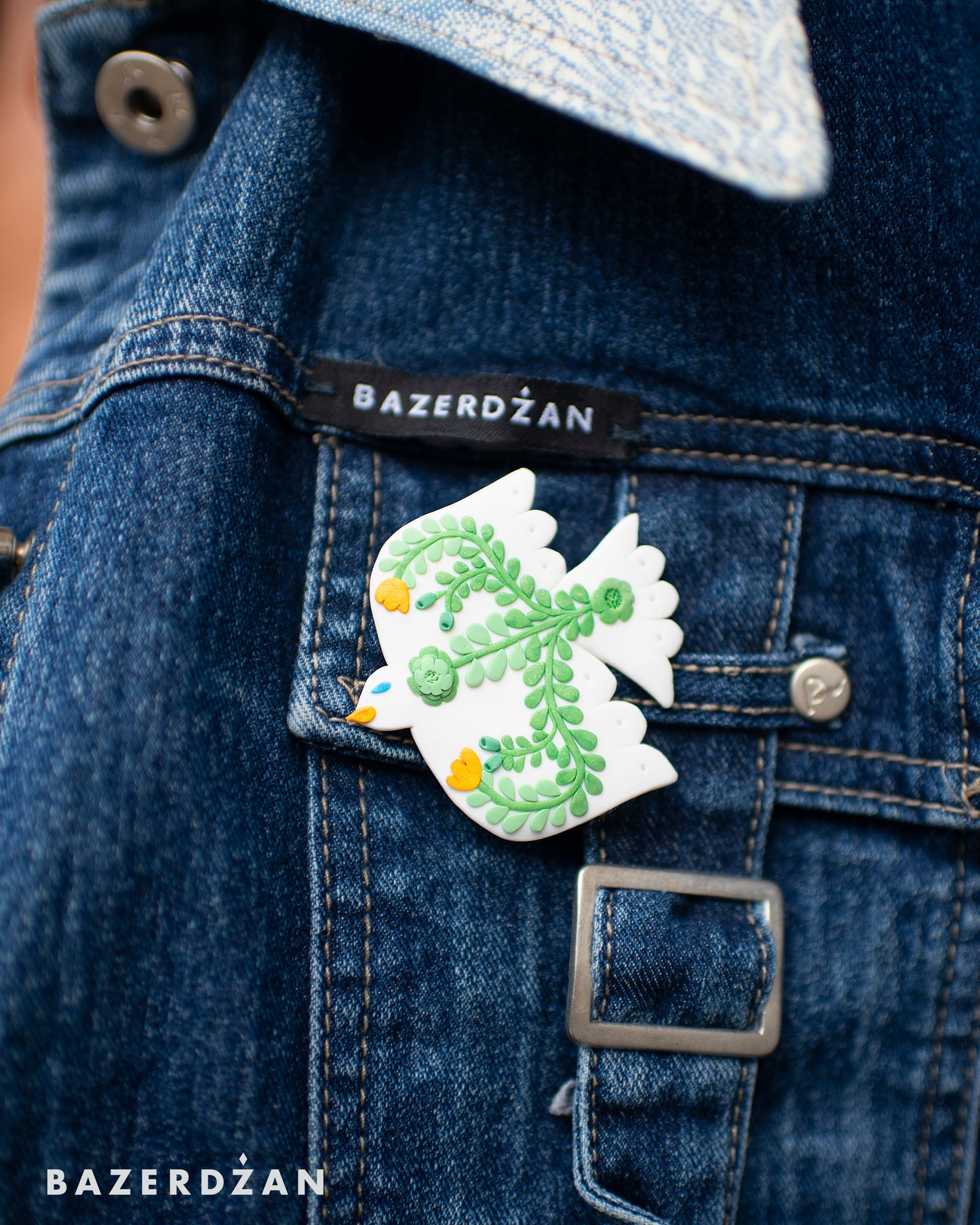 "The Dove of Peace" Handmade Brooch by Kotka x Bazerdzan