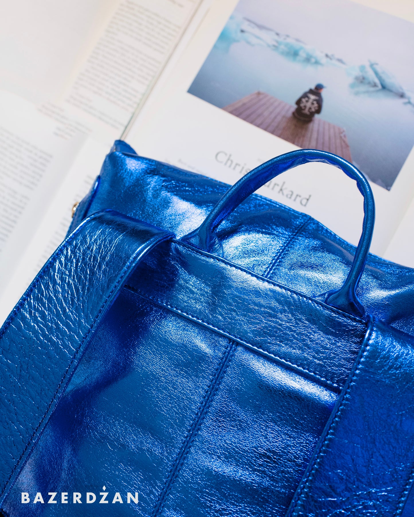 Leather Backpack One - Blue