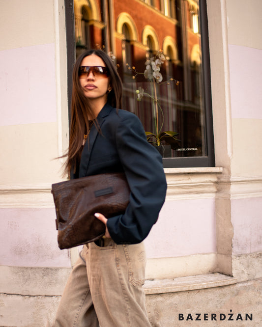 Leather Baklava Bag by Bazerdzan