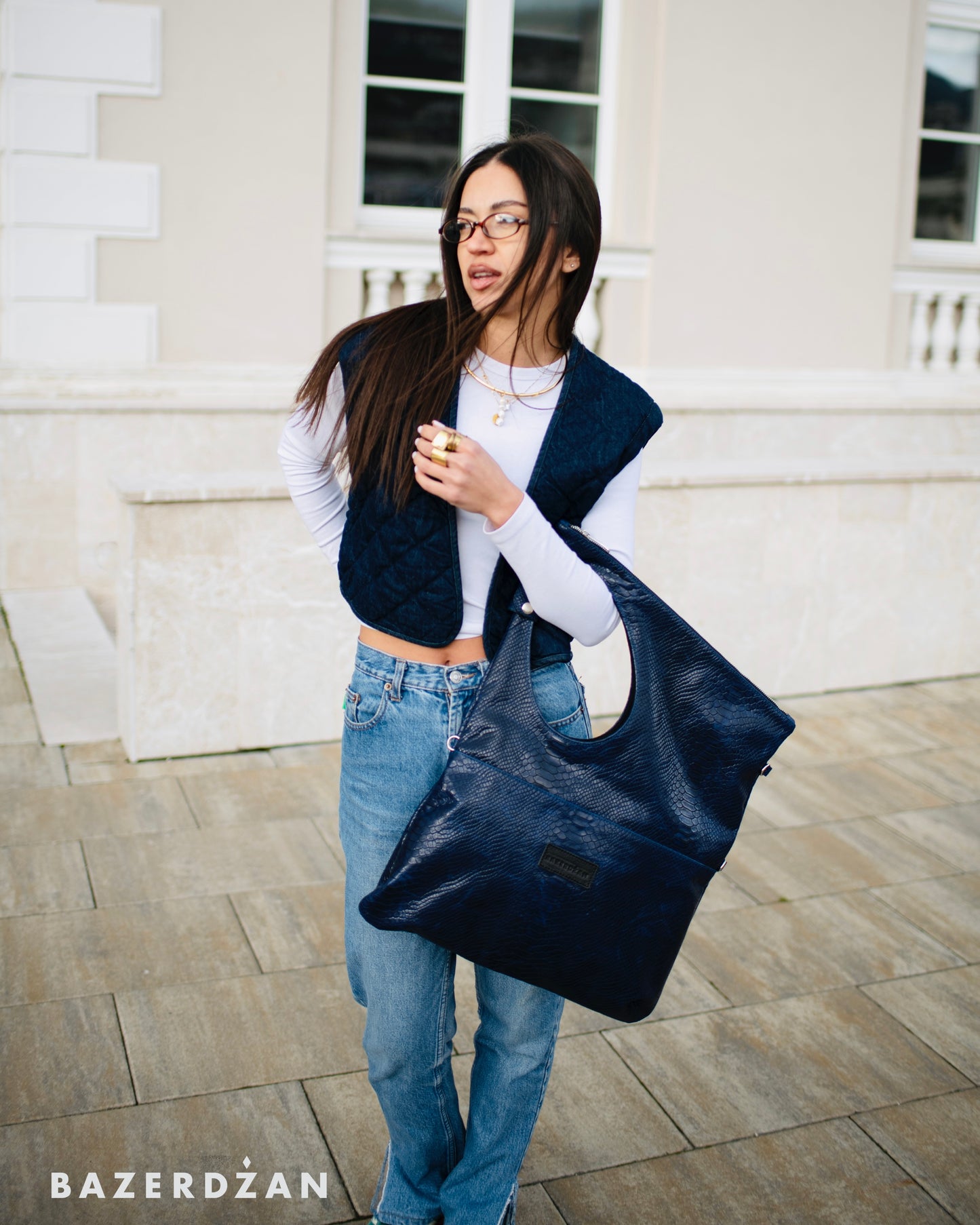 Leather Baklava Bag by Bazerdzan