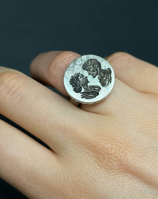 Adam and Eve Silver Ring by Elird