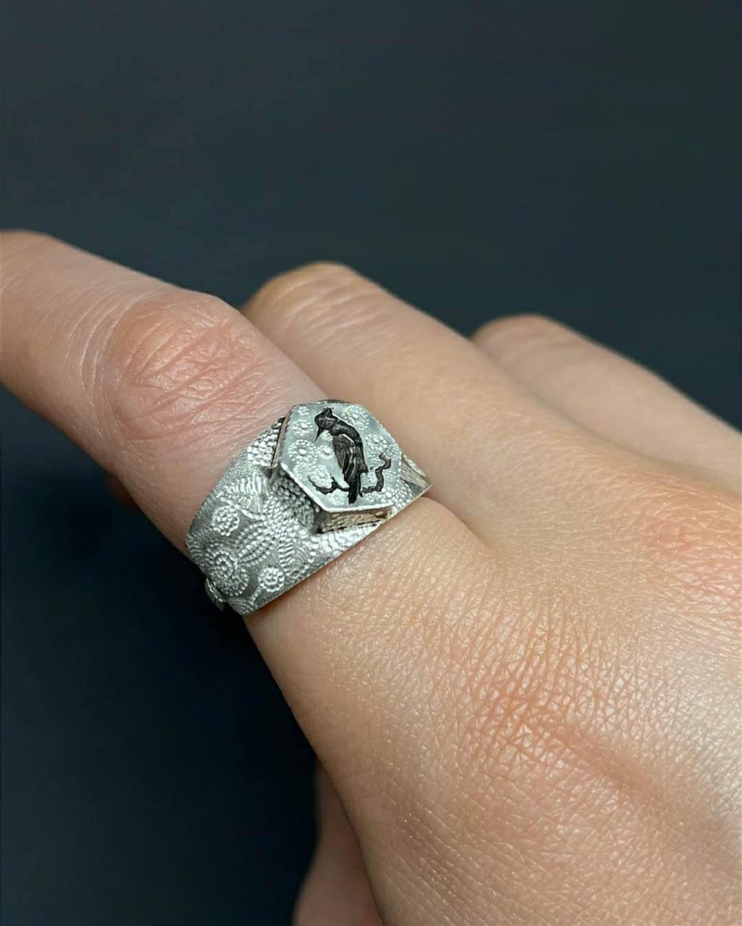 Woodpecker Silver Ring by Elird