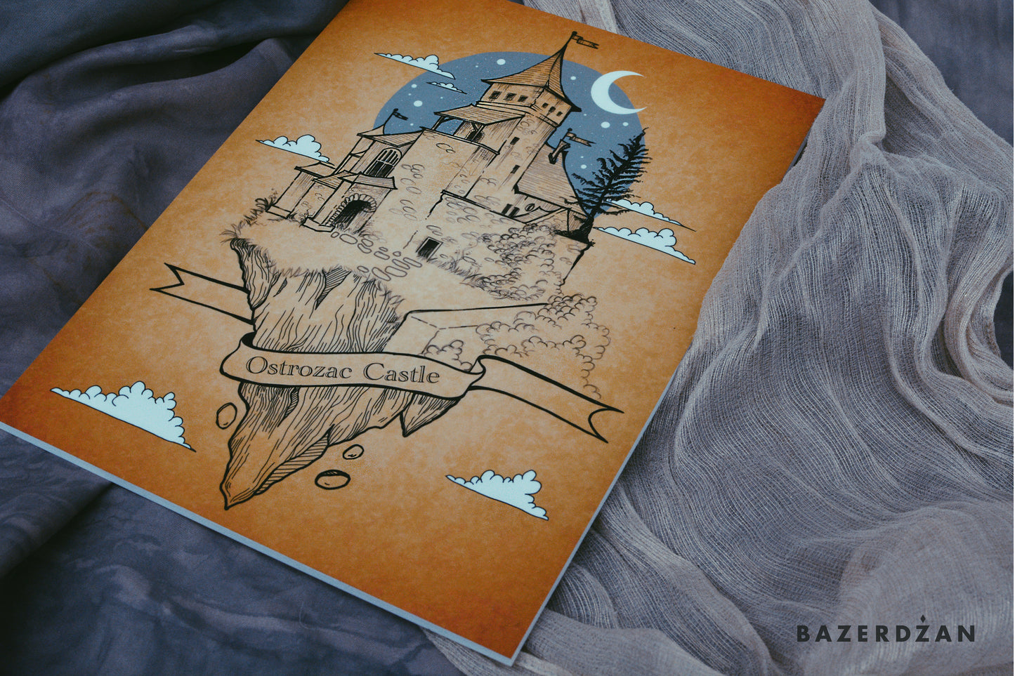 Ostrozac Castle, illustration by Ina Cano - Bazerdzan