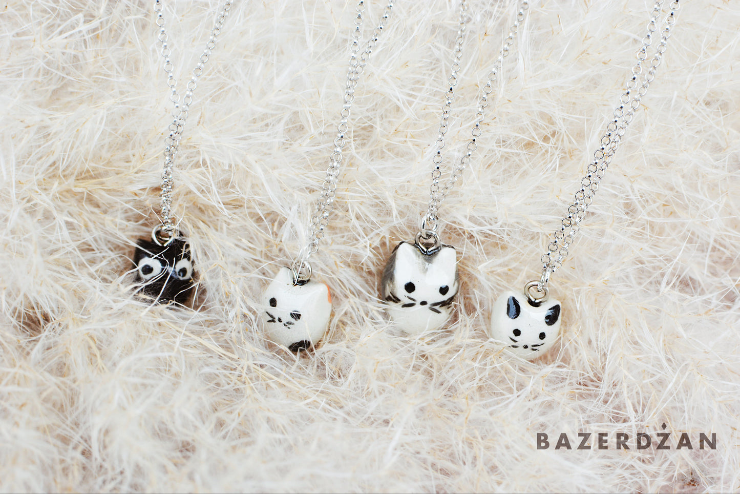 Handmade Ceramic Cat Necklace