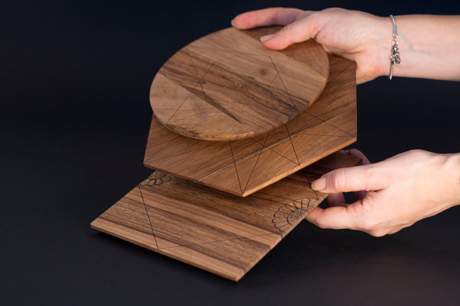 Cutting Board - Triplets (Material: Walnut) - Bazerdzan