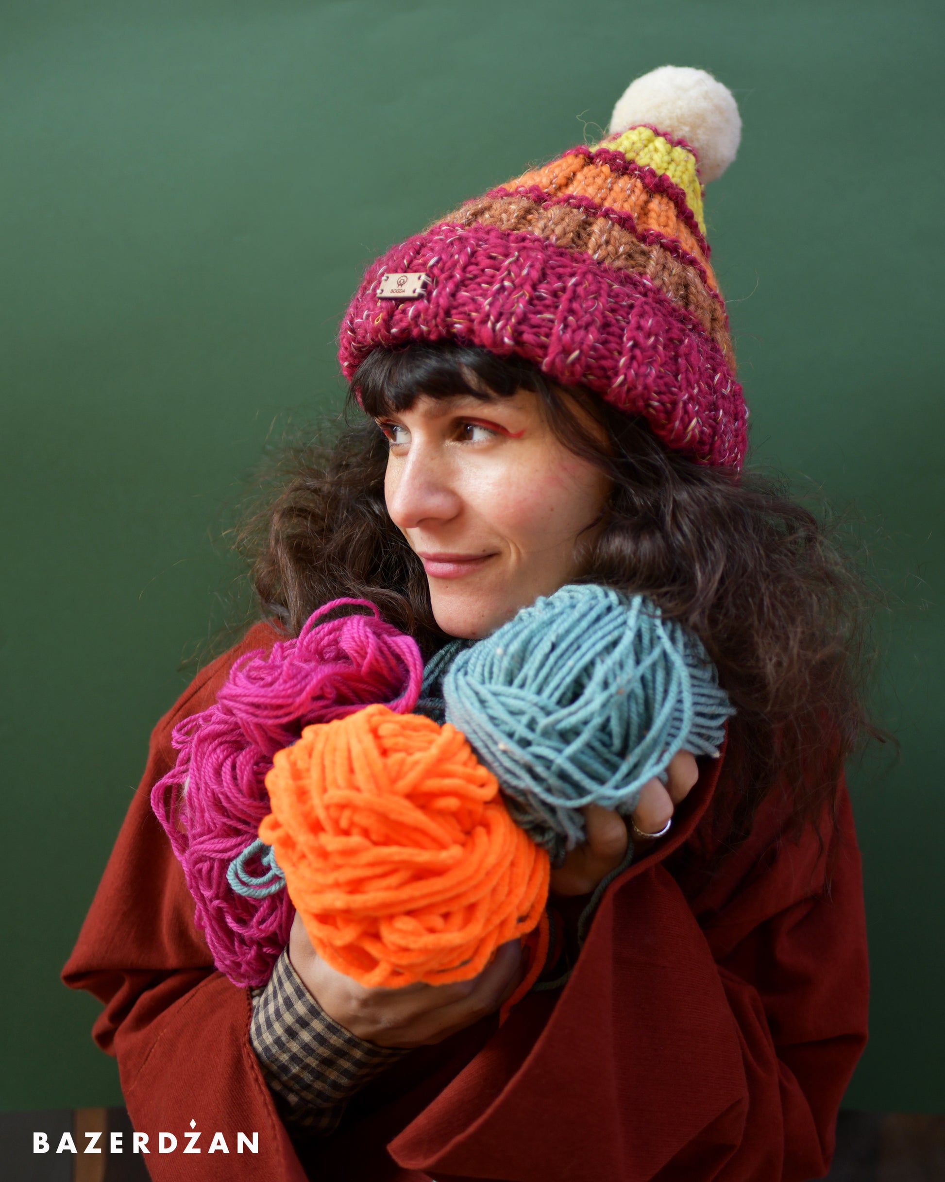 Unisex Woolen Hat with Pom Pom - Bazerdzan
