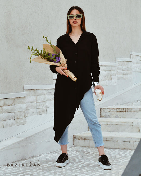 Asymmetric Blouse - Black