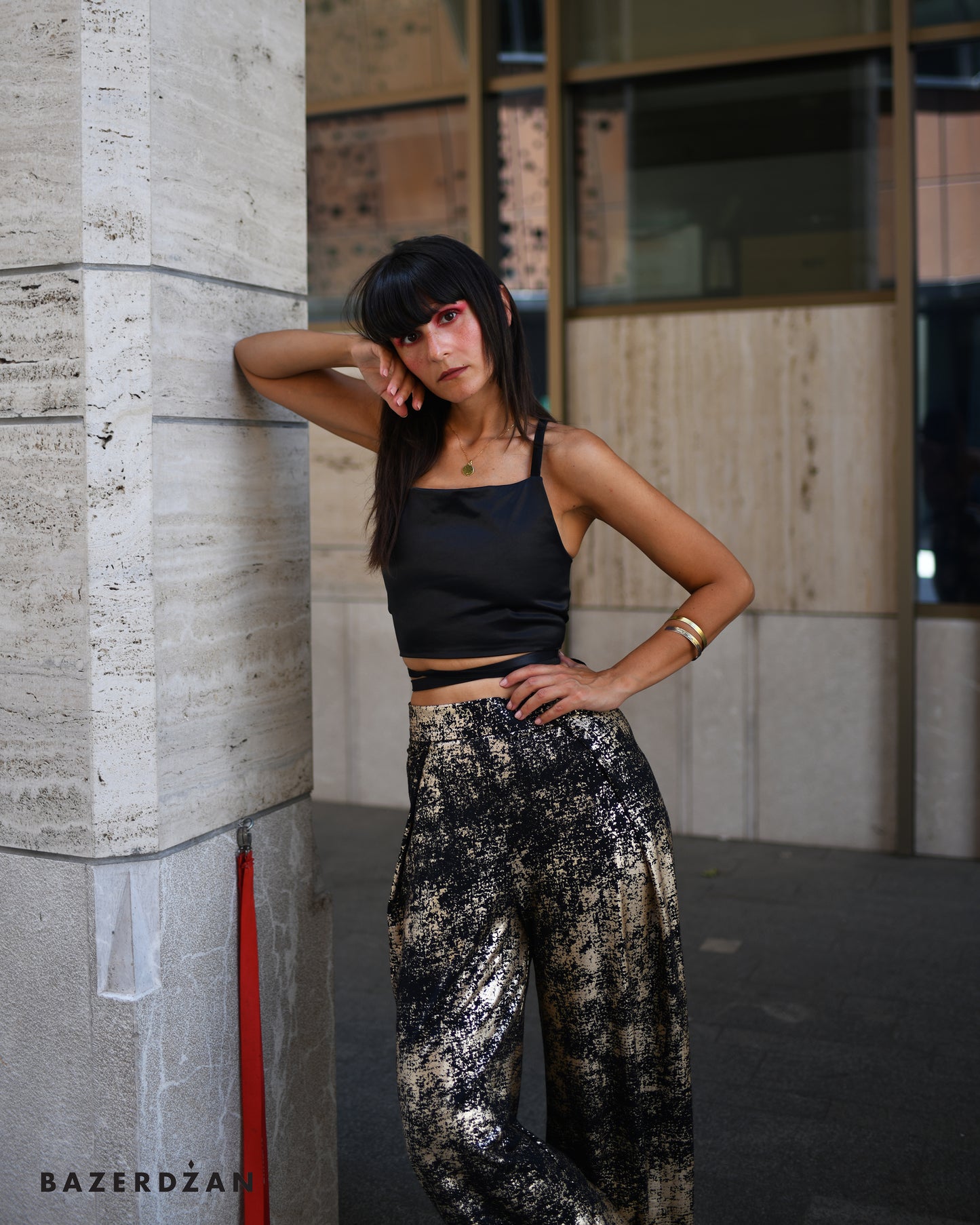 Black & Gold Pants by Bazerdzan Wear