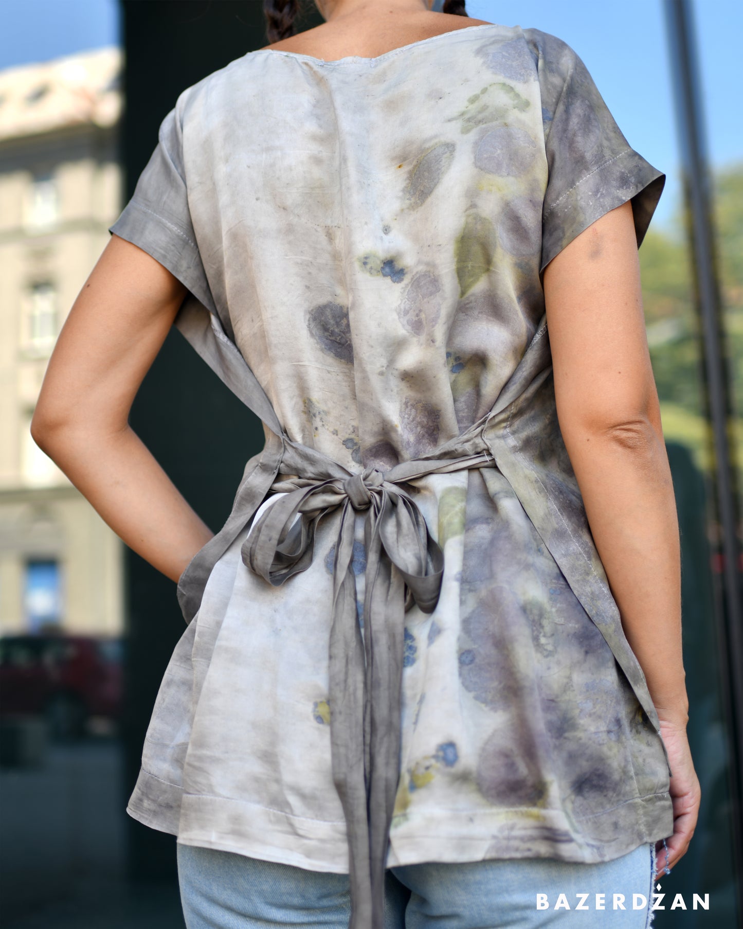 Naturally Dyed Silk Blouse by Bazerdzan x Keti Handmade