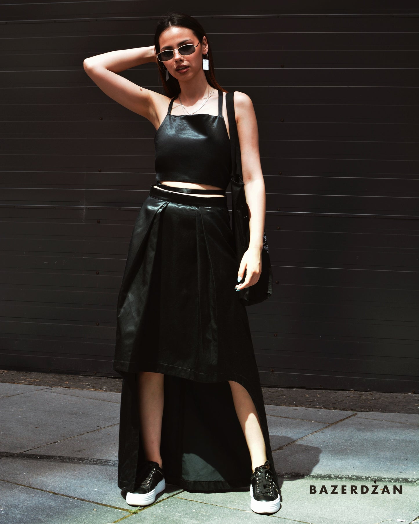 Skirt Flowy - Black by Bazerdzan Wear