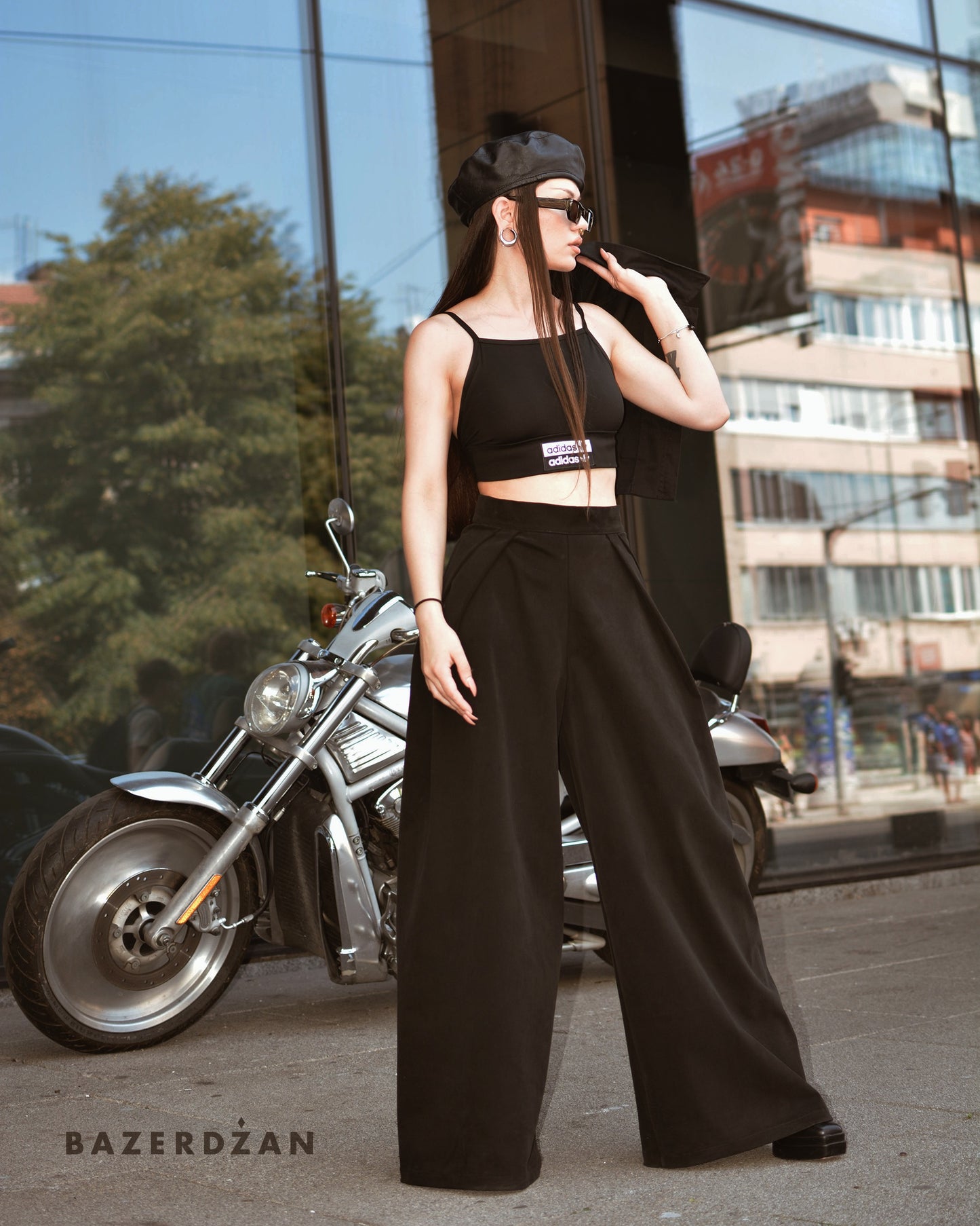 Wide-leg Pants - Black
