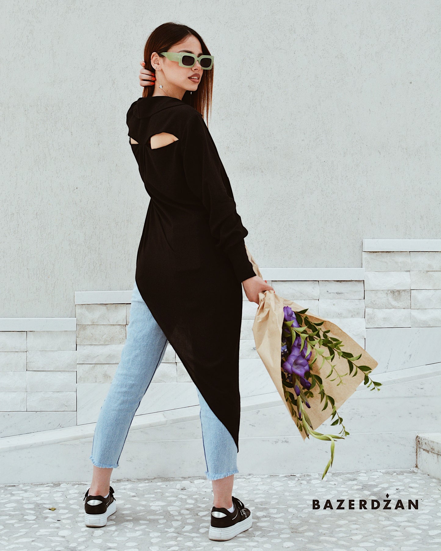 Asymmetric Blouse - Black