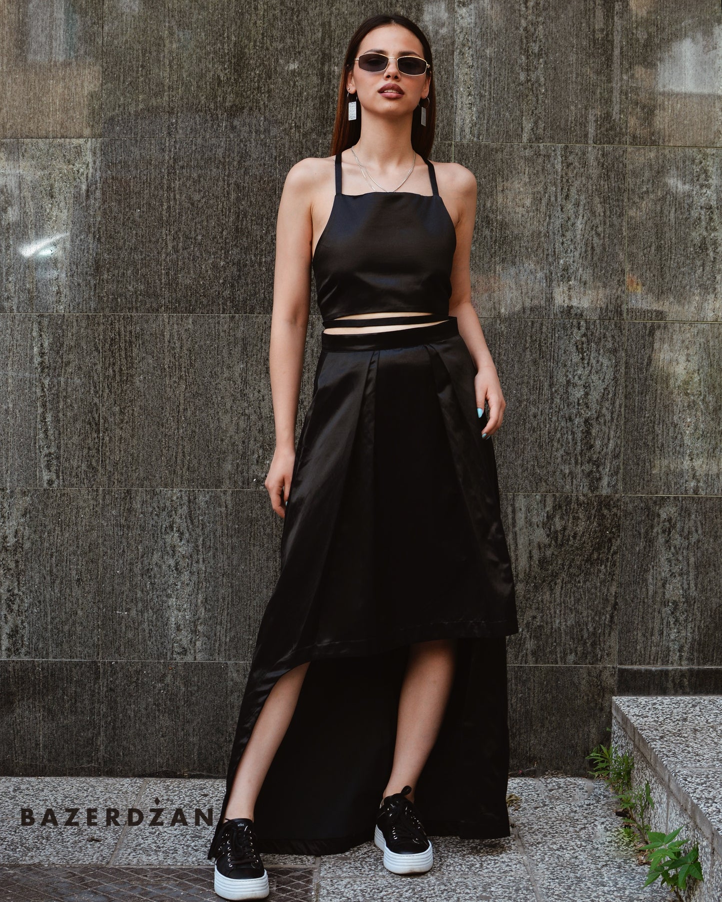 Skirt Flowy - Black by Bazerdzan Wear