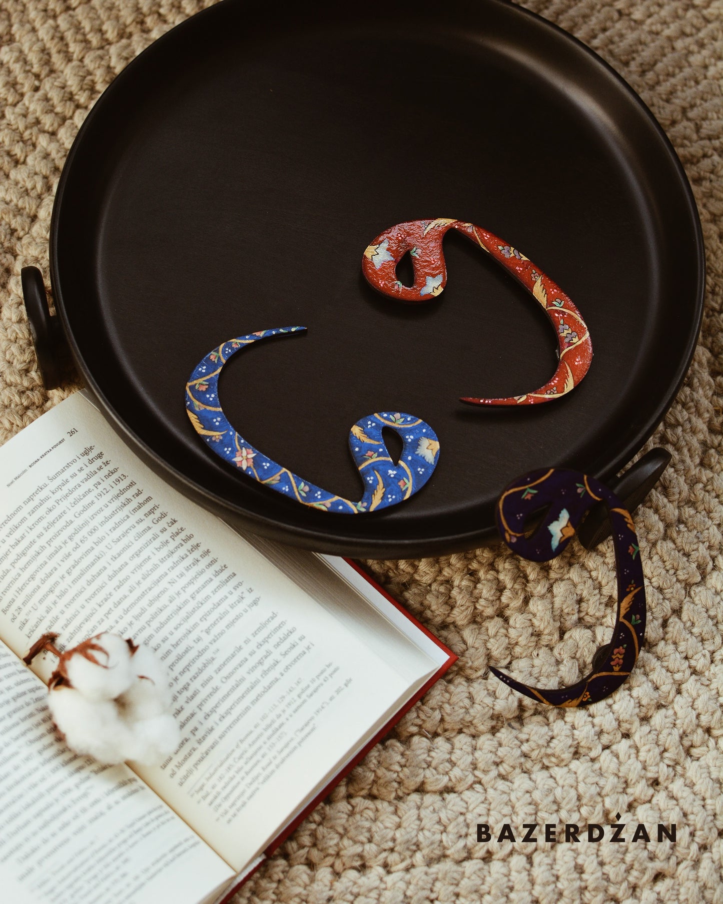 Wooden Hand Painted Bookmark/Magnet Inspired by Arabic Script by Selma Pandžić