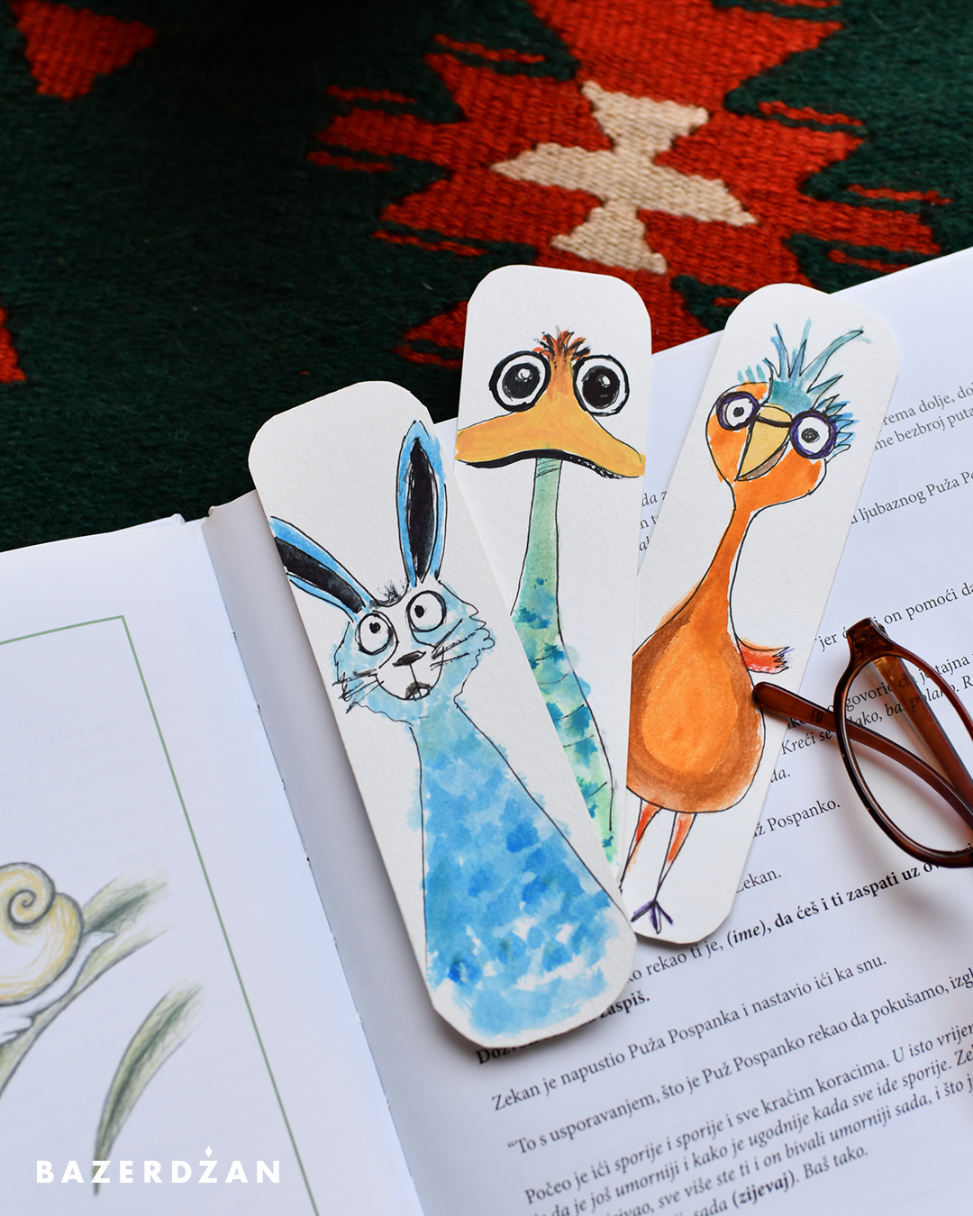 Hand-painted bookmarks for children