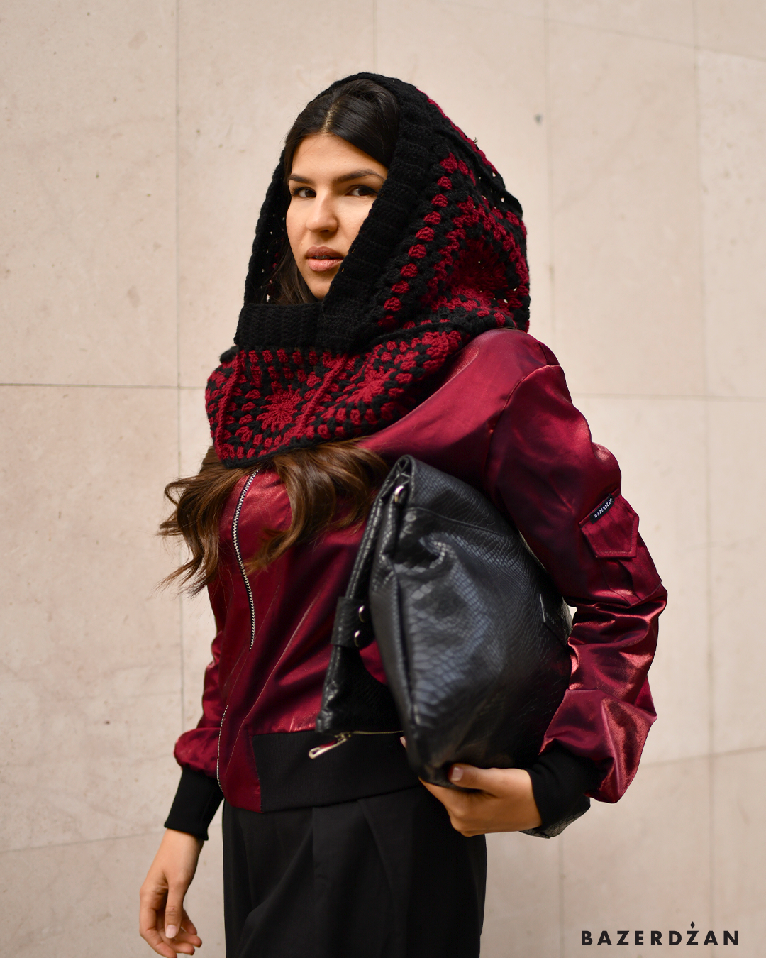 Crochet Balaklava in Burgundy