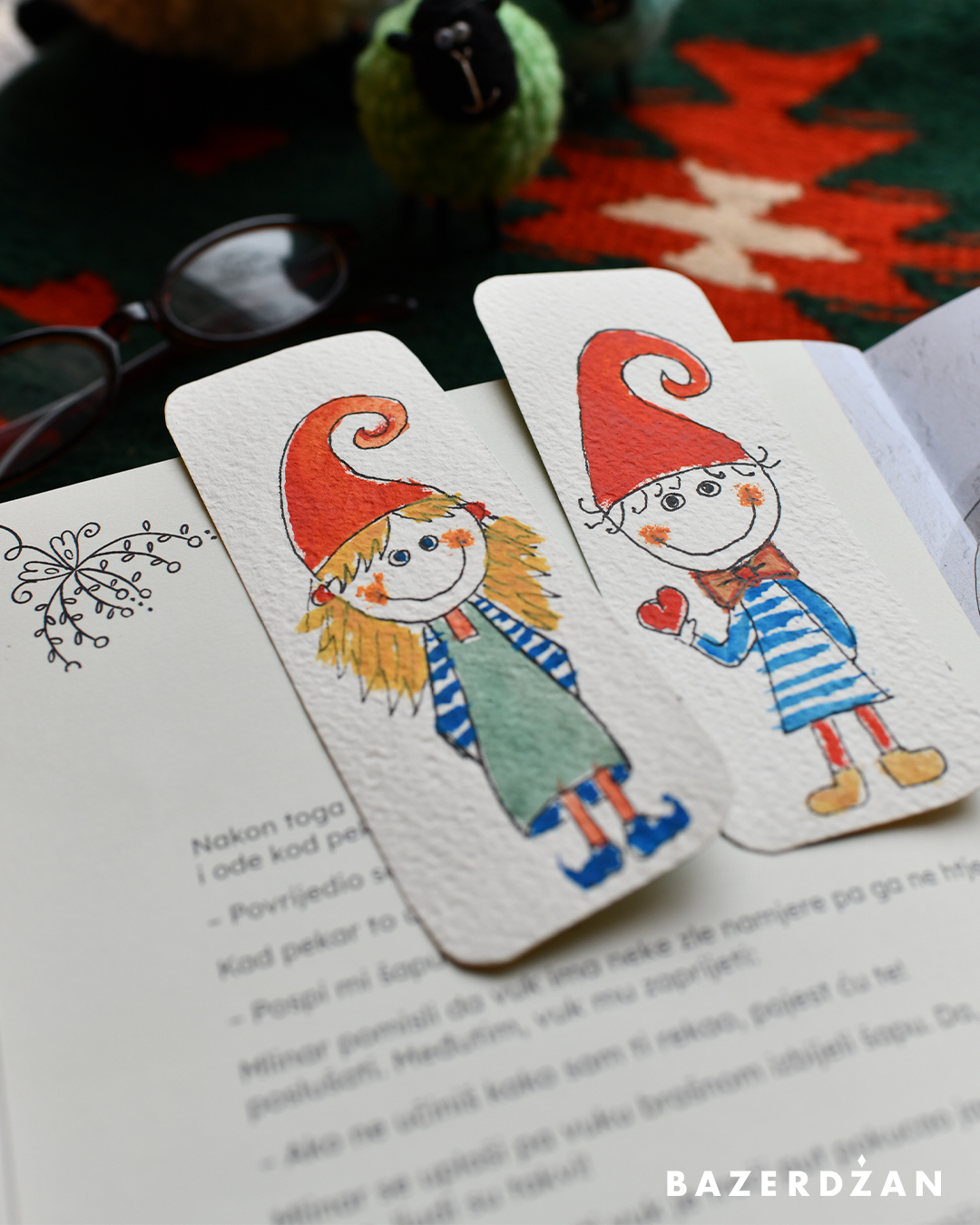 Hand-painted bookmarks for children