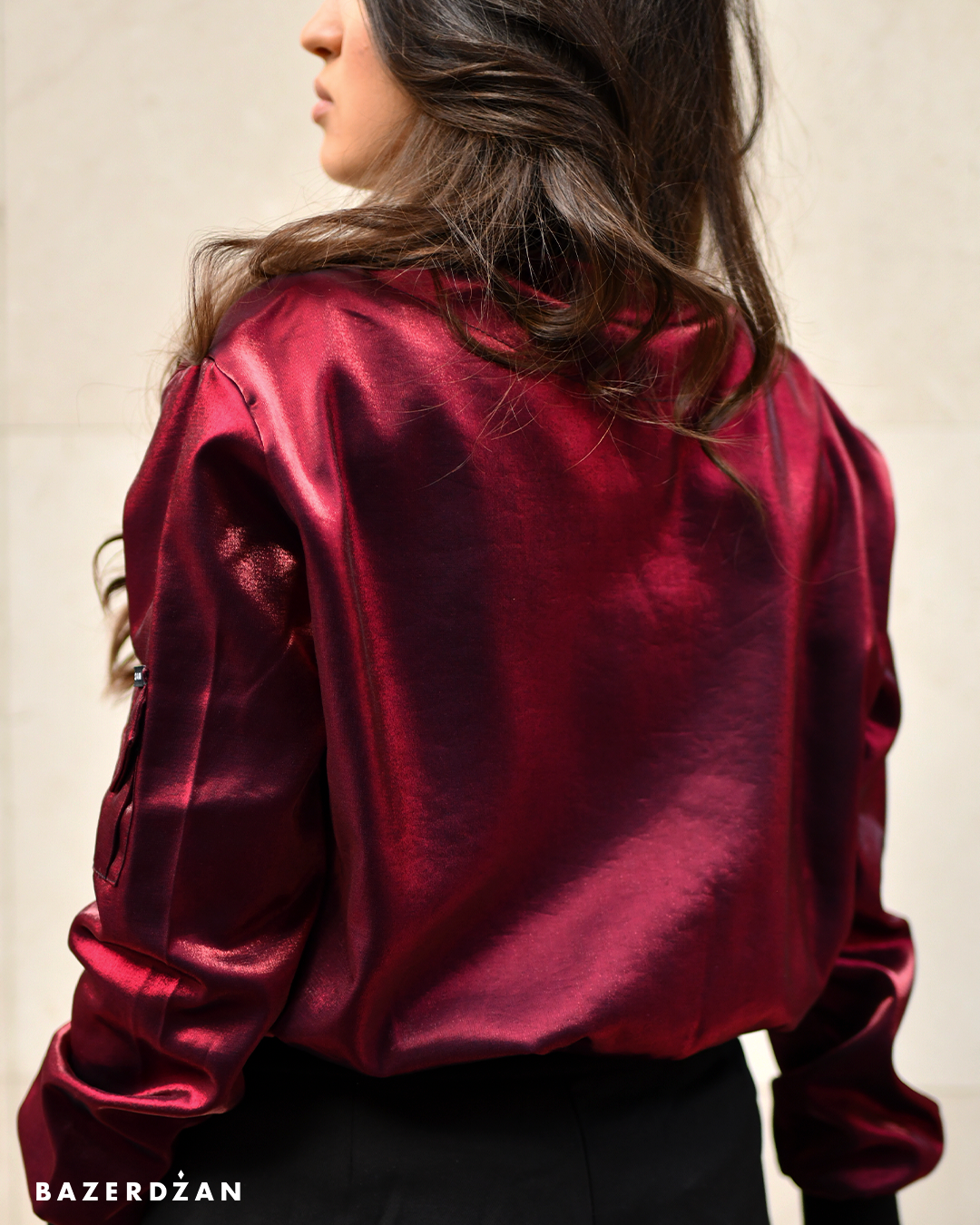 Burgundy bomber jacket