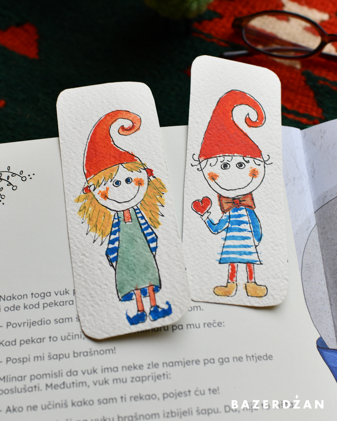 Hand-painted bookmarks for children