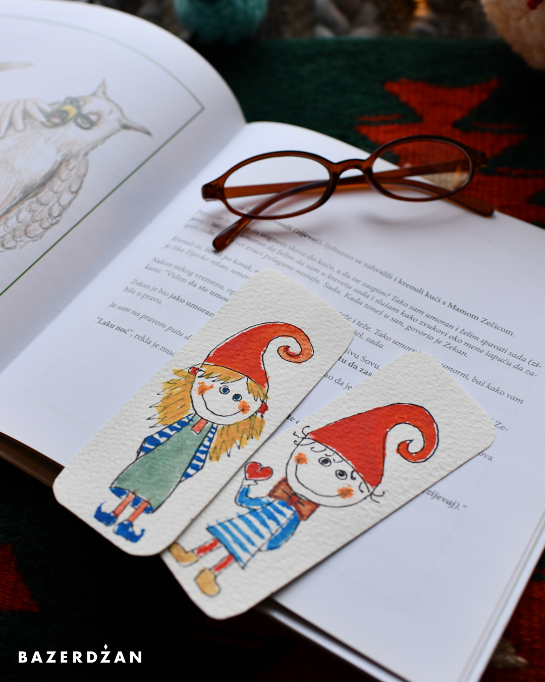 Hand-painted bookmarks for children