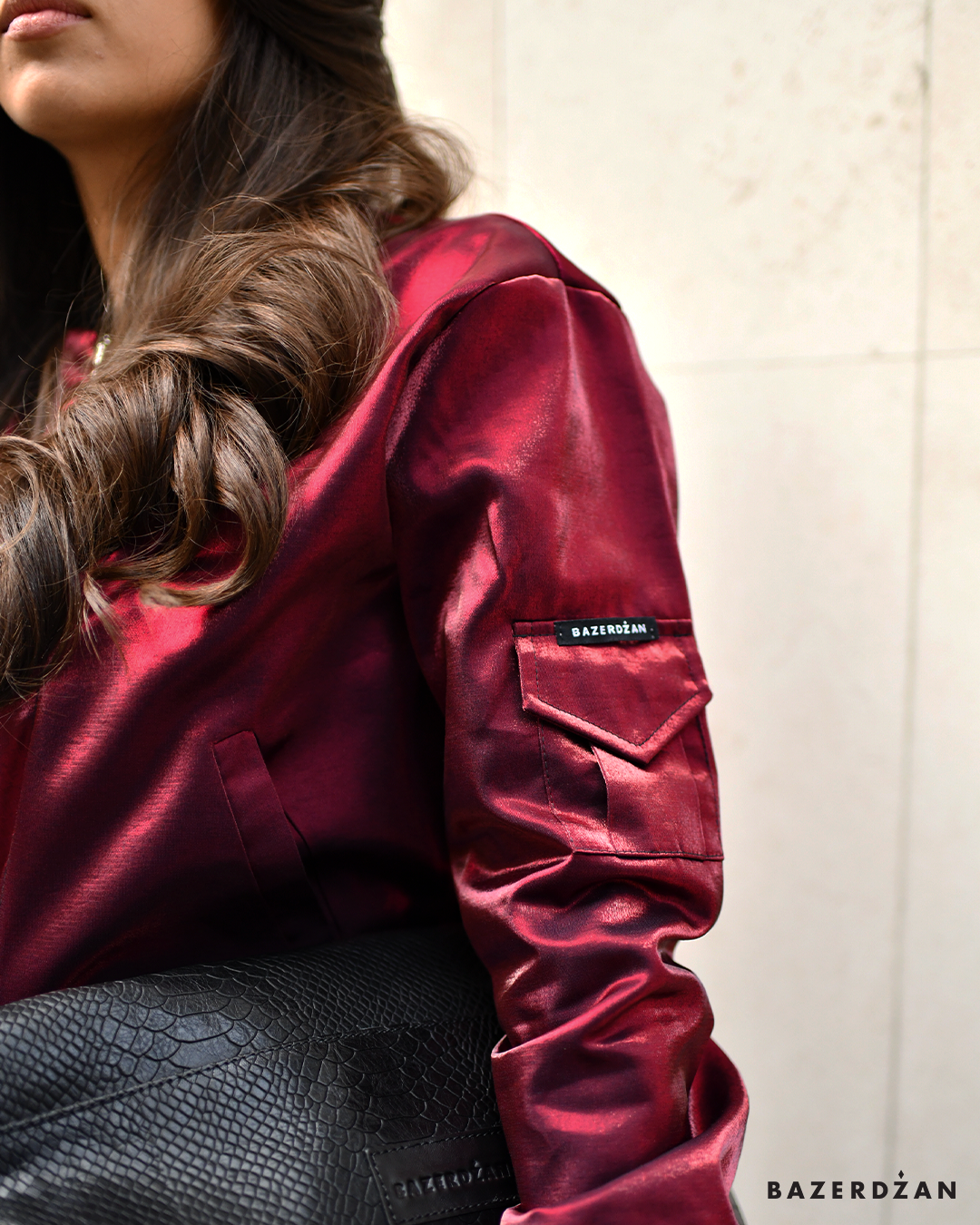 Burgundy bomber jacket
