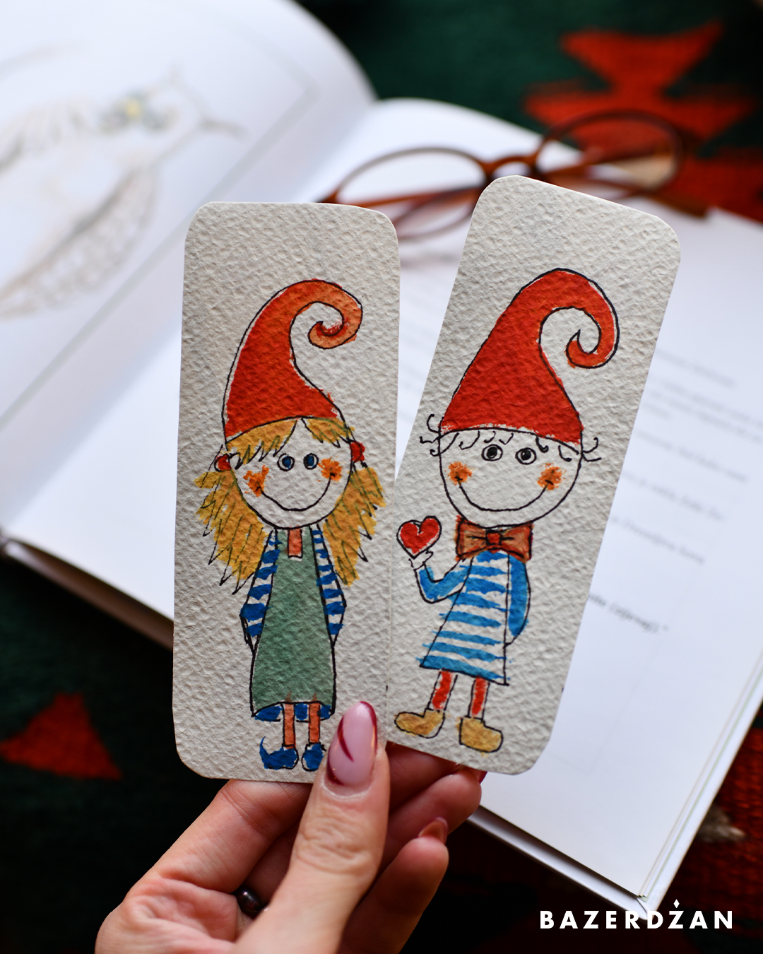 Hand-painted bookmarks for children