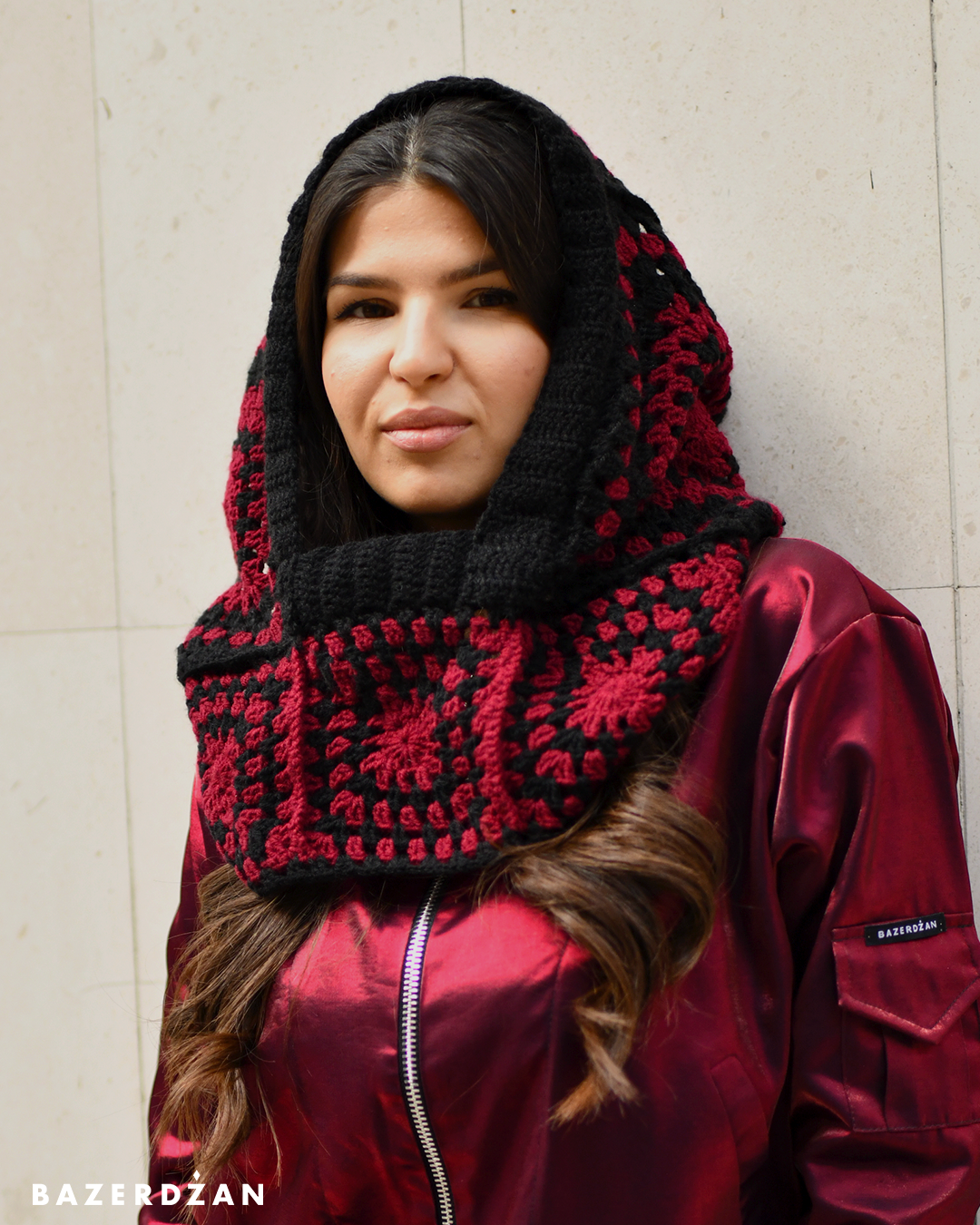 Crochet Balaklava in Burgundy