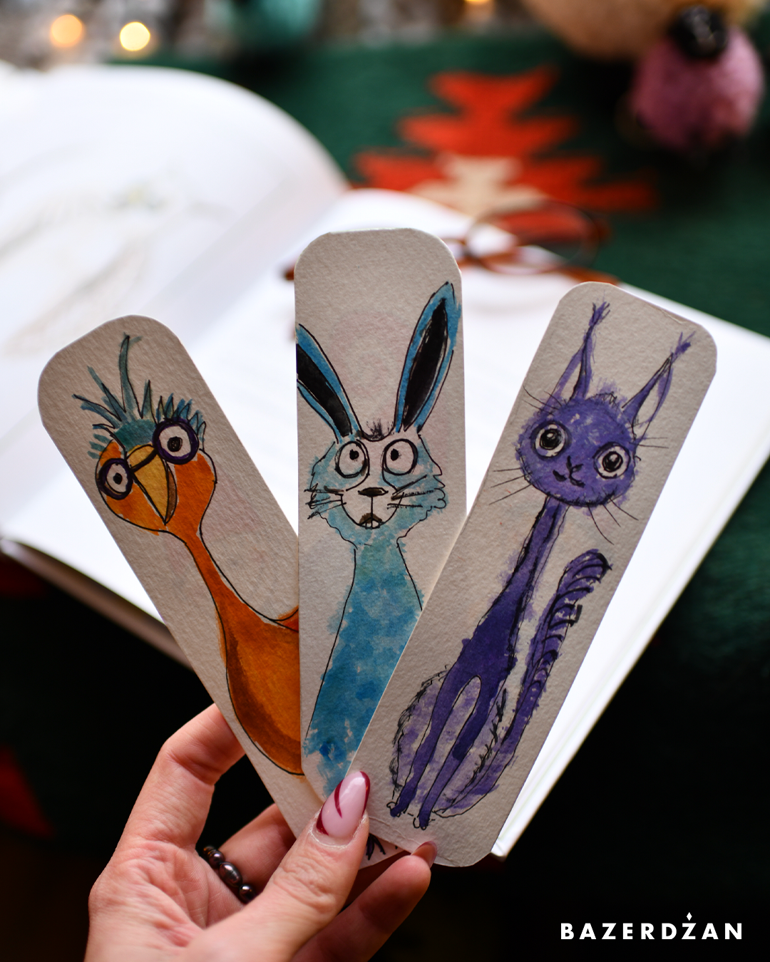 Hand-painted bookmarks for children
