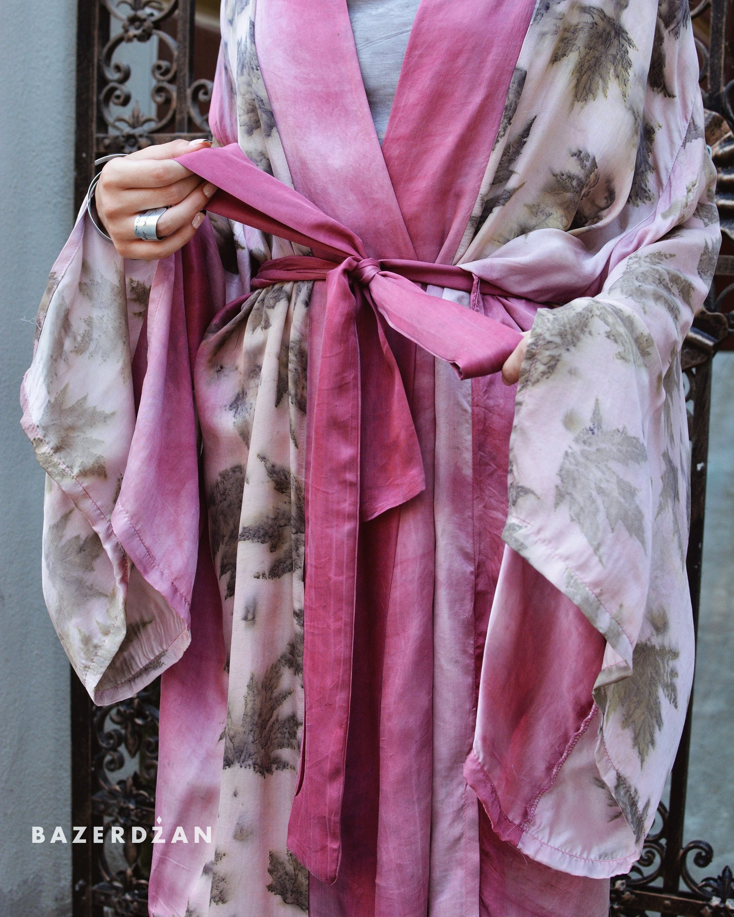 Naturally Dyed Silk Cardigan by Bazerdzan Wear x Keti Handmade - Bazerdzan