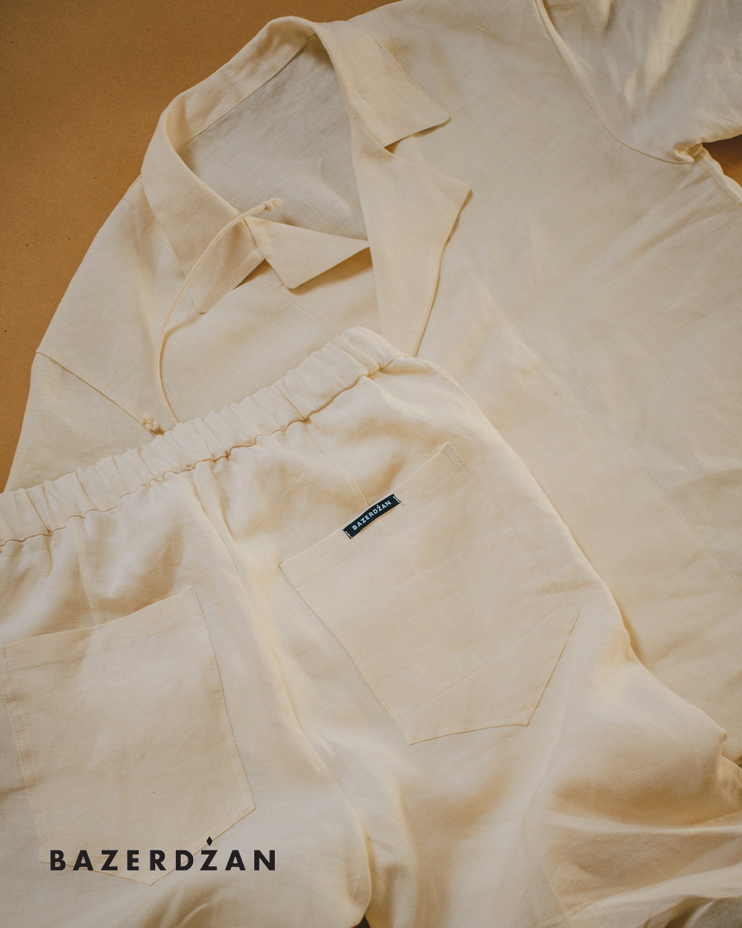 Linen Shirt "Butmir One" by Kemil Bekteši x Bazerdžan - eggshell