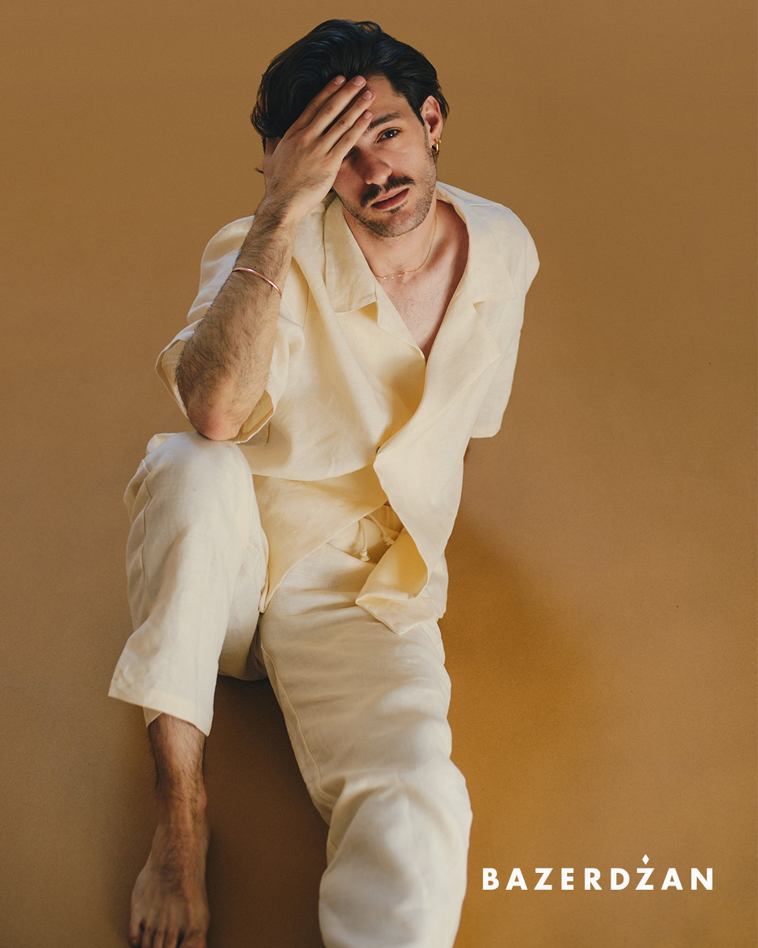 Linen Shirt "Butmir One" by Kemil Bekteši x Bazerdžan - eggshell