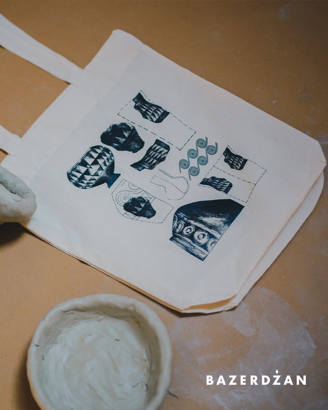 Tote Bag with printed motif "Butmir One" by Kemil Bekteši x Bazerdžan