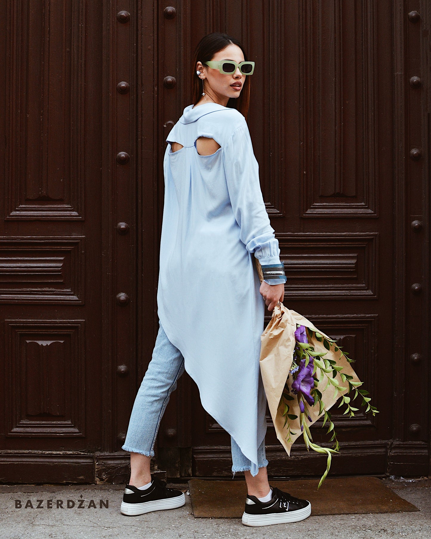 Asymmetric Blouse - Blue