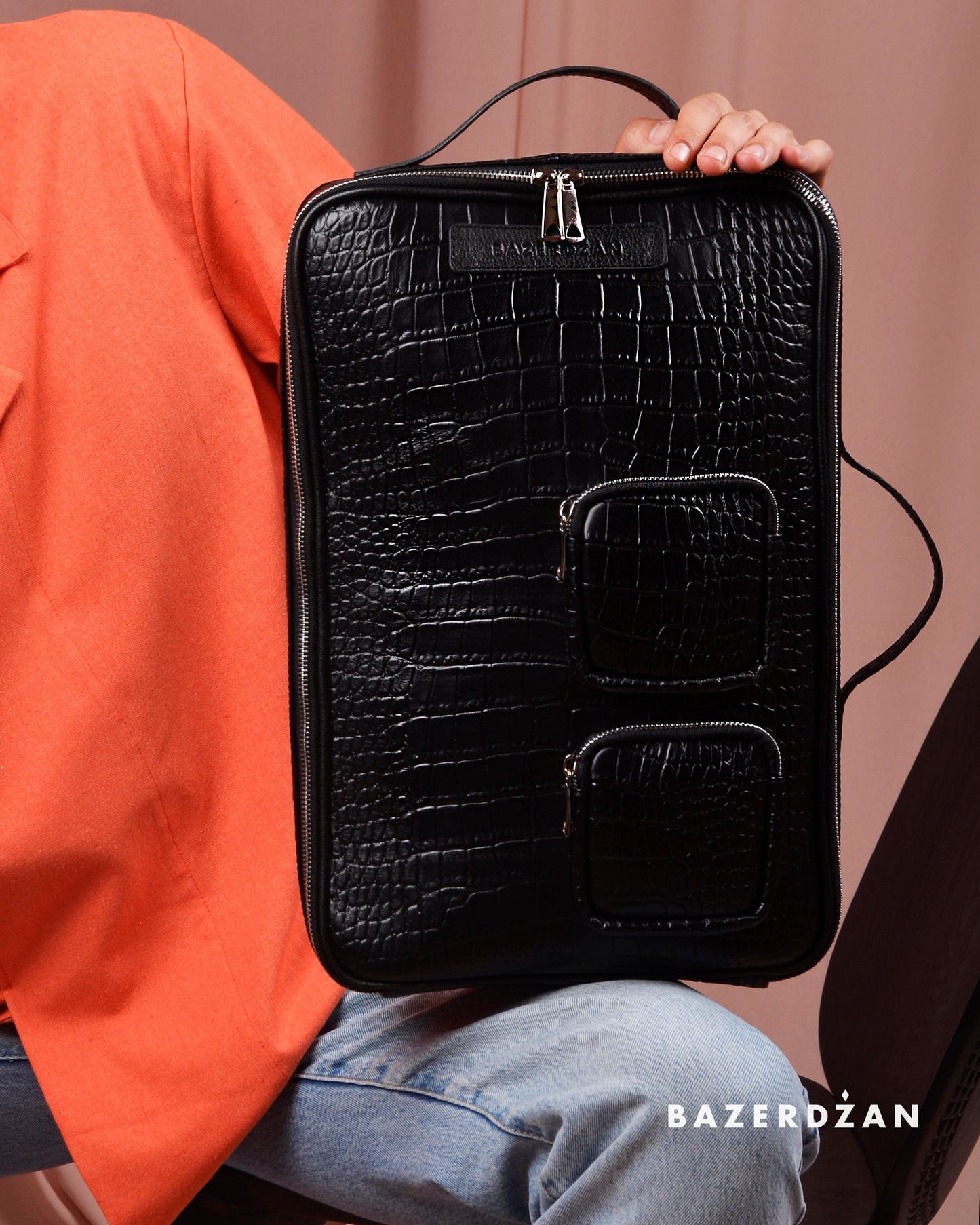 Unisex Leather Backpack/Bag Radiance - Black by Bazerdzan