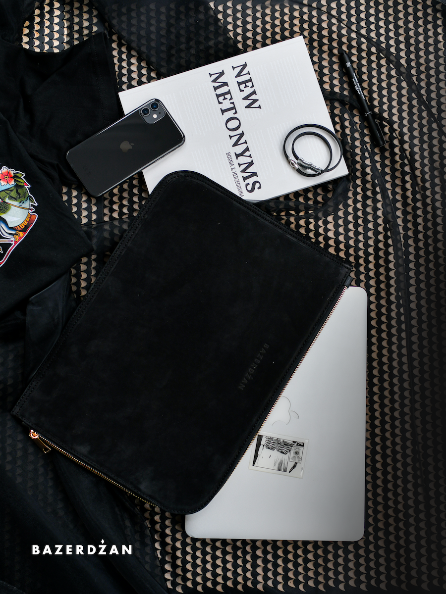 Unisex Leather Laptop Case by Bazerdzan